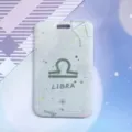 Libra constellation sliding card holder student ID badge case with lanyard in white color - Libra Pattern / Card Holder Only (Without Accessories)