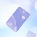Purple starry sky card holder, beautiful embossed sliding protective case for ID cards. - Purple Moon Planet (No Accessories)