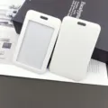 Portatarjetas deslizante blanco de plástico tarjetero para estudiantes y oficina neutro - Funda de Tarjeta Blanca Pura (Carcasa Vacía)