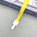 Yellow lanyard with white integrated buckle, 1.5cm width ID badge neck strap for work. - Gold Yellow