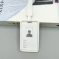 Portatarjetas de identificación de silicona blanca con cordón, funda transparente oficina. - Nueva Funda de Tarjeta + 1.5 Cordón Regular / Blanco