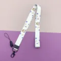 Cartoon Print Polyester Lanyard Variant Blue Yogurt Cute Student ID Card Neck Strap - Blueberry Girl Long Lanyard