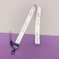 Cute cartoon student lanyard polyester neck strap for ID card badge holder variant - Pink Cute Rabbit Long Lanyard