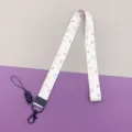 Cute pastel cartoon lanyard with cupcake and cherry print, perfect for student ID or phone cards. - Pink Dessert Long Lanyard