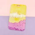 Oil painting style card holder student bus card ID badge holder with cute design - Oil Painting Yellow (No Accessories)