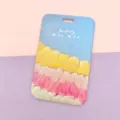 Oil painting style student bus card holder ID badge protector with pink and yellow floral design - Five-Color Oil Painting (No Accessories)
