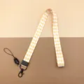 Gelb-weißes Karomuster Lanyard Umhängeband Handyhalter Schlüsselband schickes Design - Gelber Rhombus / Langes Schlüsselband