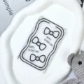 Transparent plastic card holder student badge sleeve with cute bow and clear daily print - Bow Style / No Accessories