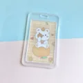 Portatarjetas de identificación transparente de plástico con diseño de oso y naranja. - Oso Naranja a Rayas / Funda PP Vertical (Sin Accesorios)