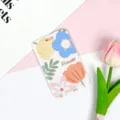 Cute floral sliding card holder id badge protector for students and office workers daily use. - Flower Four Leaves One Blossom / No Accessories