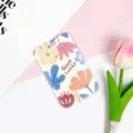 Cute floral pattern card holder protective sleeve for student ID badge and bus card use. - Full Screen English Floral / No Accessories