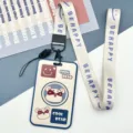 Niedlicher Cartoon-Bär-Kartenhalter mit langem Lanyard für Studentenausweise und Buskarten. - Behappy Langes Schlüsselband / Lächeln Coole Bär