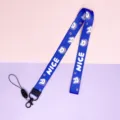 Blue cartoon bear lanyard neck strap with metal clasp for keys and mobile phones. - NICE Bear Head