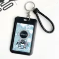 Portatarjetas Negro Cordón Astronauta Estuche Tarjeta Identidad Llavero Estudiante - Estilo Astronauta De Pie Verde / Portatarjetas Con Cordón de Cuero
