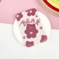 Pink cute student cartoon card sleeve durable ABS push pull protective card holder case - BEAR Heart Bear / No Accessories