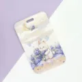 Cute watercolor rabbit card holder student ID protective sleeve bus card badge holder case. - Hydrangea Rabbit / No Accessories