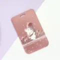 Cute cartoon rabbit rose card holder student ID bus card protective cover sleeve badge holder - Shining Rose Rabbit / No Accessories
