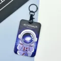 Relief cartoon astronaut card holder with lanyard, perfect for student ID and bus cards. - Interstellar Astronaut / Black Handcuff Buckle