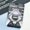 Cartoon astronaut card holder with strap, durable bus card and access card protective case. - Mysterious Hooded Figure / No Accessories