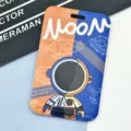 Cartoon Astronaut Card Holder Blue Orange Badge Protector with Lanyard for Bus Card - Orange Blue Astronaut / No Accessories