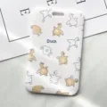 Cute cartoon duck ID card holder with retractable lanyard, perfect for students and workers. - Line Art Multiple Ducks (No Accessories)