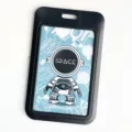 Portatarjetas de identificacion negro con diseno de astronauta bonito para uso diario. - Estilo Astronauta De Pie Verde / Portatarjetas Solo (Sin Accesorios)