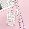 Portatarjetas de conejo rosa tierno con cordón retráctil, ideal para estudiantes y tarjetas. - Lindo Conejo 100% (Cordón Retractable LUCK Conejo)