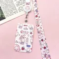 Lindo tarjetero de dibujos animados con cordón retráctil, funda rosa para tarjeta de autobús escolar. - LUCK Conejo (Cordón Retractable LUCK Conejo)