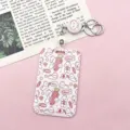 Cute cartoon rabbit card holder with badge reel and keychain. Perfect for school and work ID. - Carrot Rabbit with White Retractable Badge Reel (Rabbit)