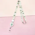 Cartoon dinosaur retractable badge reel lanyard, cute green grid student ID card neck strap. - Plaid Little Dinosaur (Retractable Lanyard)
