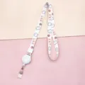 Cute cartoon bear pattern lanyard with retractable badge reel and ID card holder. - Japanese Style Bear (Line Bear)