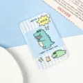 Cute cartoon crocodile student bus cardholder light blue protective sleeve case ABS - Striped Bouquet Crocodile / No Accessories