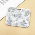 Cute cartoon seal pull-type card holder bus ID card protective cover for students - Horizontal Style - Blue Shark (No Accessories)
