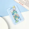 Blue plaid cartoon crocodile ABS plastic student ID card holder variant display item. - Double Grid Crocodile / No Accessories