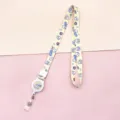Cute cartoon print lanyard with retractable reel and badge holder for students and office staff. - Yellow Bubble Rabbit