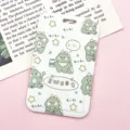 Cute dinosaur card holder student meal card bus card protective sleeve badge holder keychain - Plaid Little Dinosaur (No Accessories)