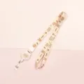 Cute cartoon bear lanyard with retractable badge reel for student ID and work card holder - Milk Tea Bear (Beige Bear Head)
