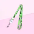 Green panda print lanyard with retractable badge reel, cute neck strap for ID cards and keys. - Panda (Retractable Lanyard)