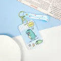 Cute cartoon crocodile student card holder ABS plastic bus card case with lanyard - Striped Bouquet Crocodile / With Blue Lollipop Wrist Strap