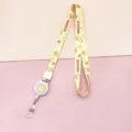 Cute cartoon lemon print retractable badge reel lanyard neck strap for ID cards. - Plaid Lemon Tiger (Lemon Tiger)