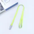 Fluorescent green lanyard with grey clip, 1.0cm wide ID badge neck strap for daily use. - Fluorescent Green