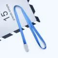 Lanyard porta badge blu con clip in plastica, cinturino in nylon resistente per lavoro. - Blu grigiastro
