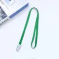 Green 1.0cm lanyard id badge holder neck strap with plastic clip for school office supply - Green
