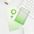Custodia per carte trasparente sfumata con portachiavi verde per tessera studentesca bus - Set Portachiavi / Include Portachiavi Verde con Cinturino in Pelle 2.7 / verde sfumato