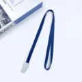 Blue 1.0cm Lanyard Neck Strap with White Plastic Buckle for ID Badge and Name Tag - Navy Blue
