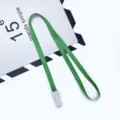Cordino verde con clip in plastica per porta badge, laccio da collo largo 1,0 cm all'ingrosso. - Verde