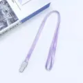Light purple lanyard with white buckle, 1.0cm wide neck strap for ID badges and school cards. - Purple
