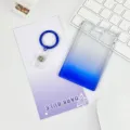 Portacarte trasparente fai-da-te sfumato blu con cinturino per carta studente e bus. - Set Portachiavi / Include Portachiavi Blu Notte con Cinturino in Pelle 2.7 / Sfumatura blu