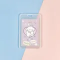 Transparent card holder cute student ID badge protective sleeve with lovely cartoon dog insert. - Purple Background White Dog Paper Card (No Accessories)