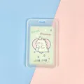 Clear PVC Card Holder Cute Dinosaur ID Badge Case Transparent Bus Card Sleeve Cover - Green Background Small Dinosaur Paper Card (No Accessories)